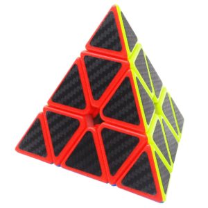3x3 Triangolo Puzzle Cube Coolzon® Pyraminx Pyramid Magico Cubo con Adesivo in Fibra di Carbonio Nuovo Velocità